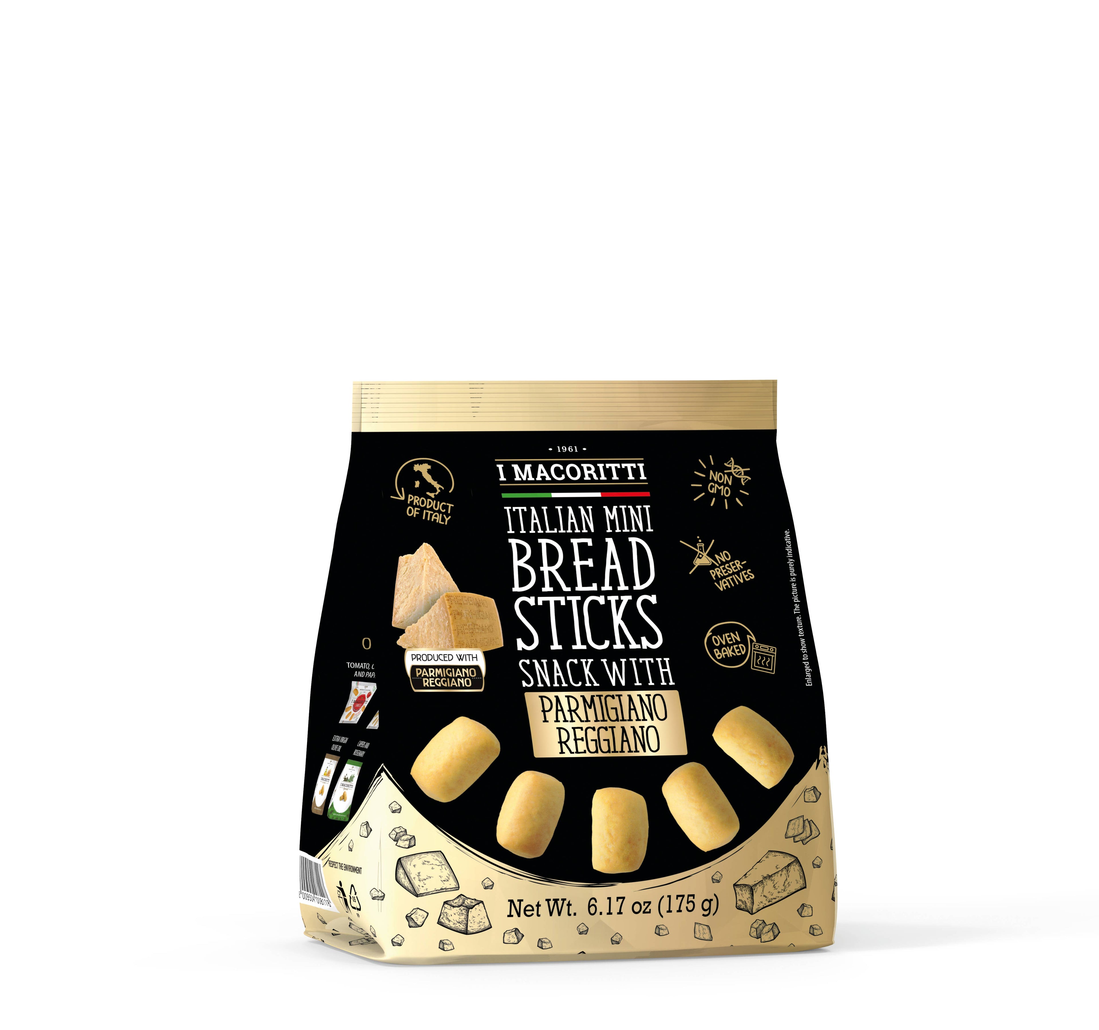 I Macoritti Italian Mini Breadsticks – Parmigiano Reggiano PDO - Pack of 12