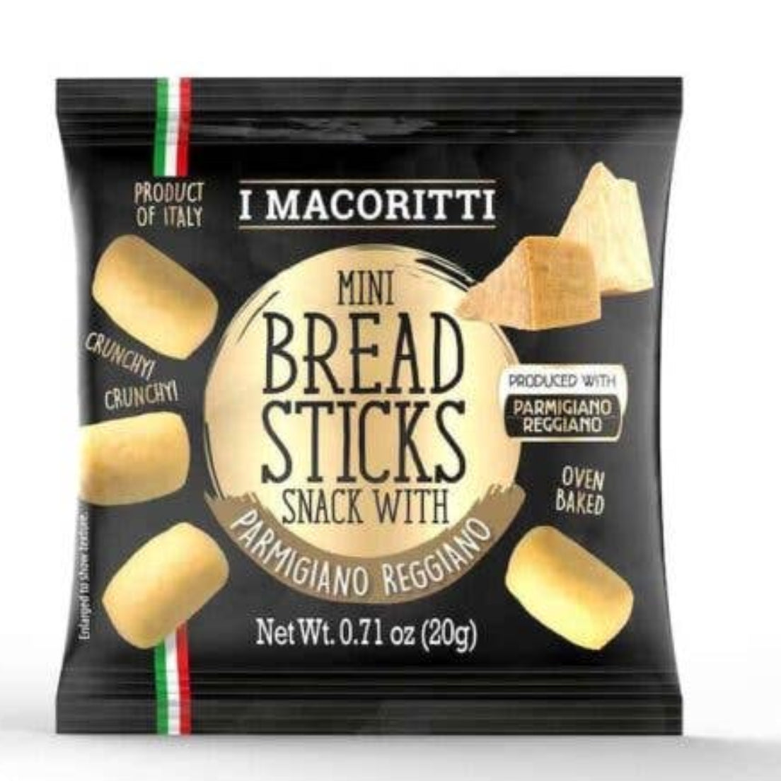I Macoritti Italian Snack Mini Breadsticks – Parmigiano Reggiano PDO - Pack of 100