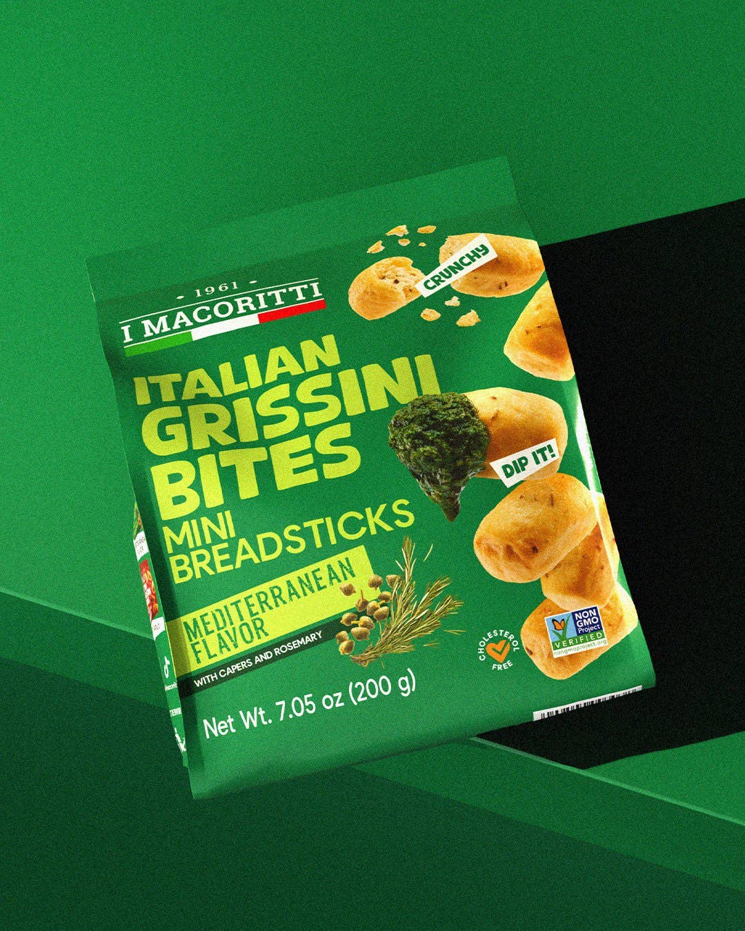 I Macoritti Italian Grissini Bites – Mediterranean Rosemary & Capers - Pack of 12