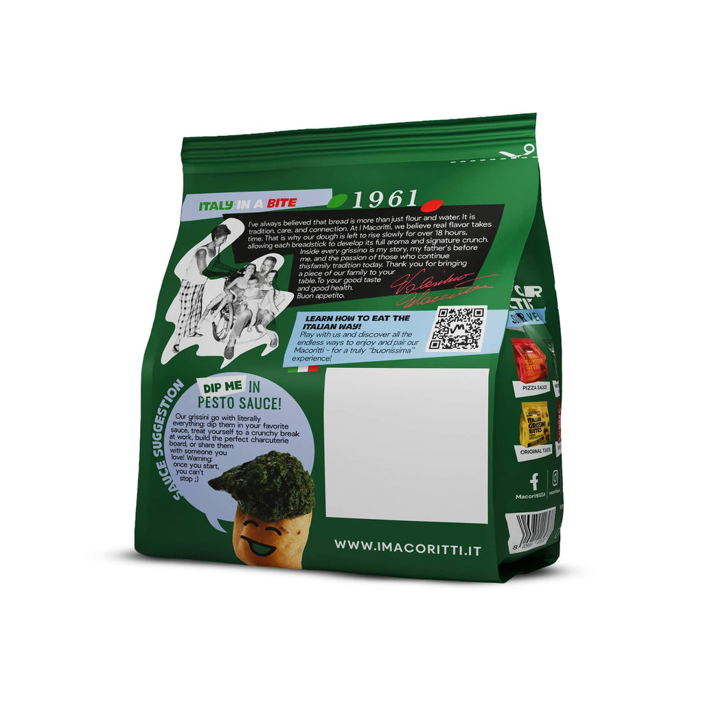 I Macoritti Italian Grissini Bites – Mediterranean Rosemary & Capers - Pack of 12
