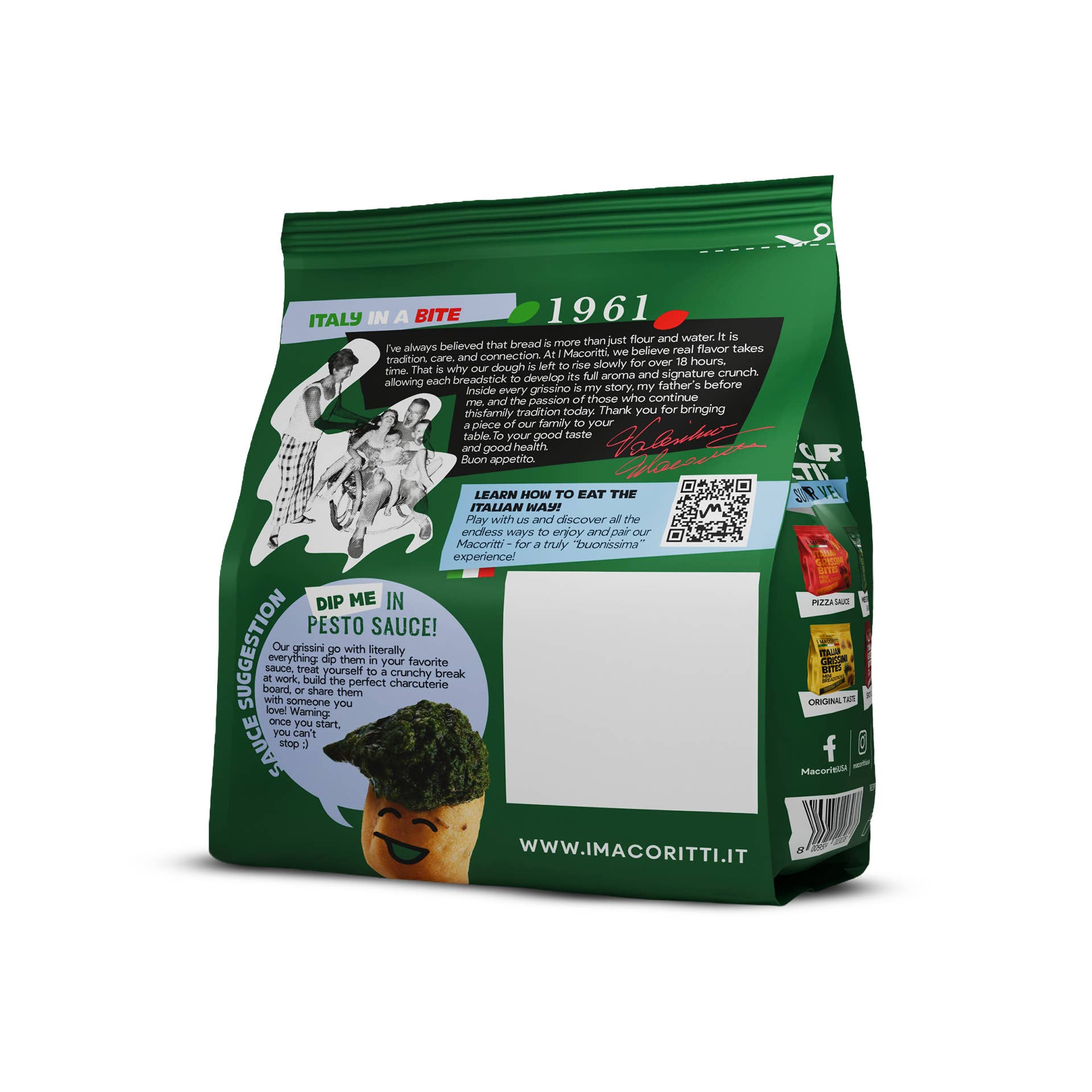 I Macoritti Italian Grissini Bites – Mediterranean Rosemary & Capers - Pack of 12