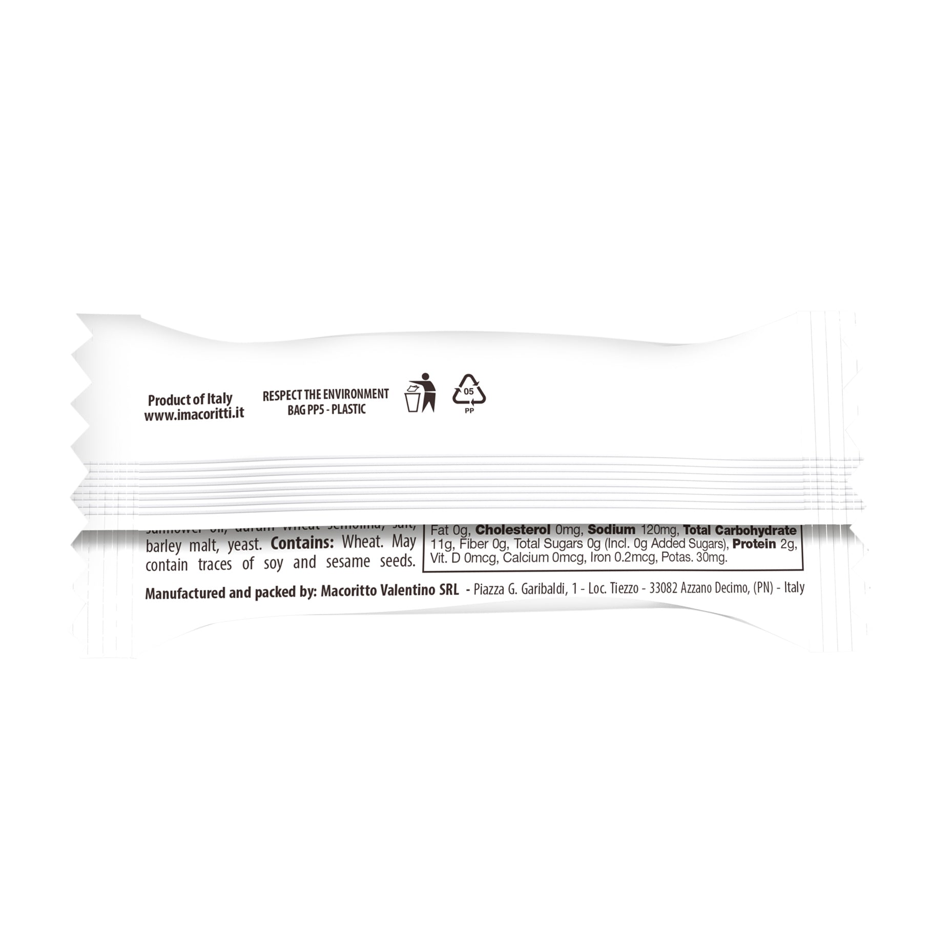 I Macoritti Maxi Italian breadsticks snack pack back 14g