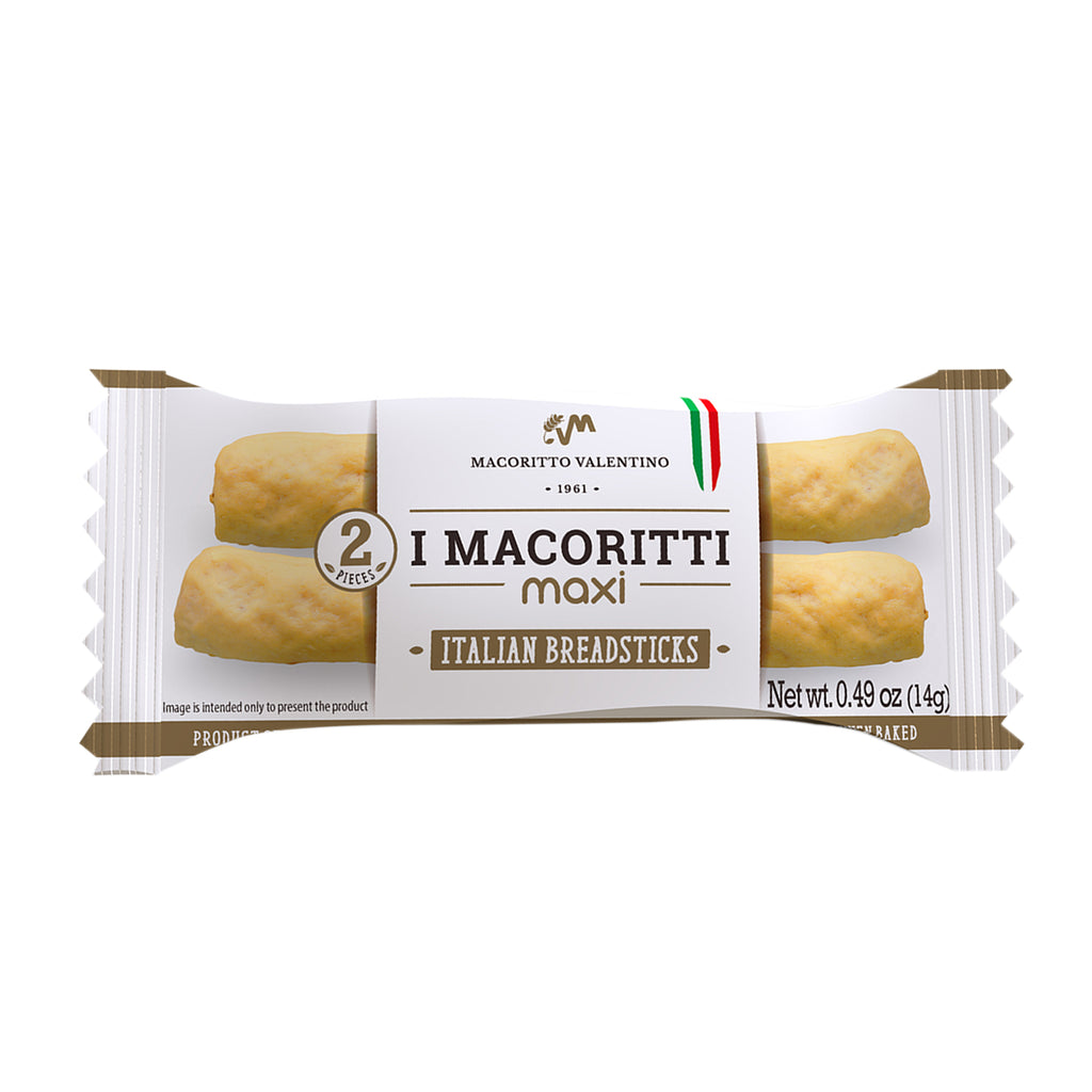 I Macoritti Maxi Italian breadsticks snack pack front 14g
